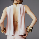 PANTALON VERA EN CRAIE MAUVE
