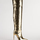 ILKYAZ BOOTS IN GOLDEN CROCO