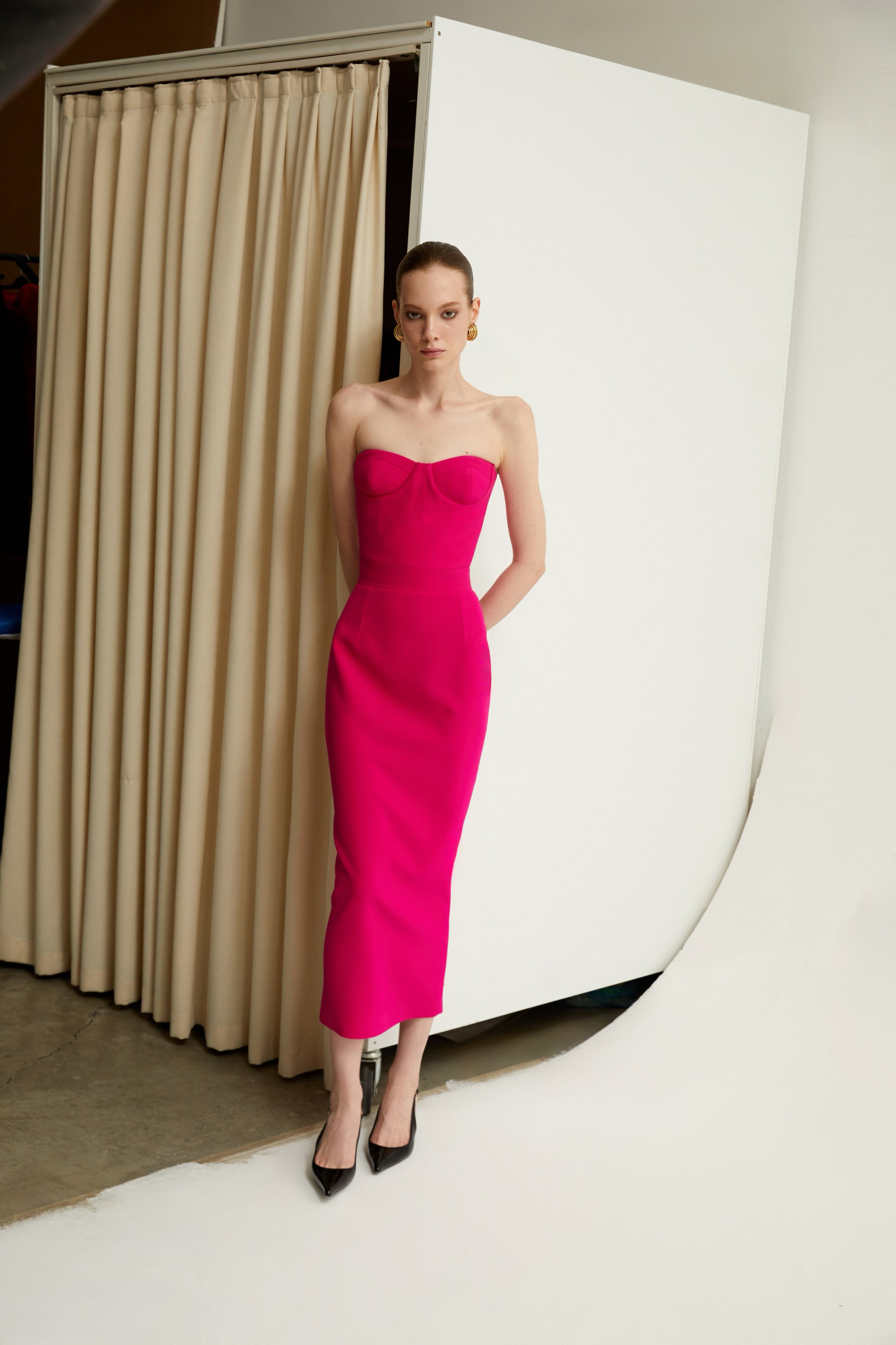 new arrivals pink dress The New Arrivals Ilkyaz Ozel, Sisu bow-detail satin gown, Women, Pink, US 4, Dresses, Materialmix