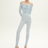 BARBARA JUMPSUIT IN L'AQUA BRILLANT