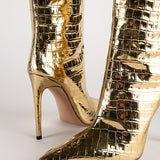 ILKYAZ BOOTS IN GOLDEN CROCO