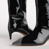 JACE BOOTS IN JEWELLED BLACK PATENT