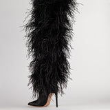 ILKYAZ BOOTS IN BLACK FEATHER