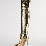 ILKYAZ BOOTS IN GOLDEN CROCO