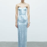 MONIQUE STRAPLESS IN SPARKLING AZURE