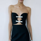 AMBROSIA STRAPLESS MINI IN DARK MATTER