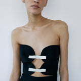 AMBROSIA STRAPLESS MINI IN DARK MATTER