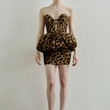 LIA PEPLUM MINI IN SAUVAGE