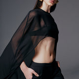 VIVI CAPE IN BLACK MIST