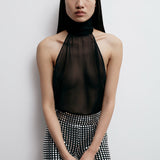 LOULOU TOP IN BLACK CROW